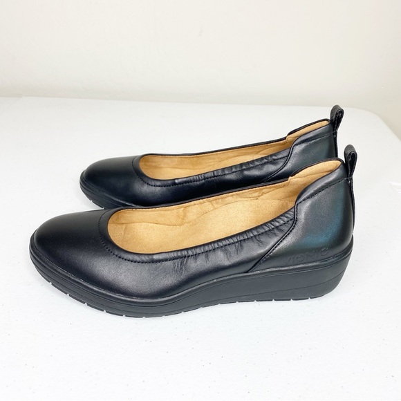 Vionic Jacey Slip On Leather Wedge Platform Black Size 6 - Picture 3 of 10